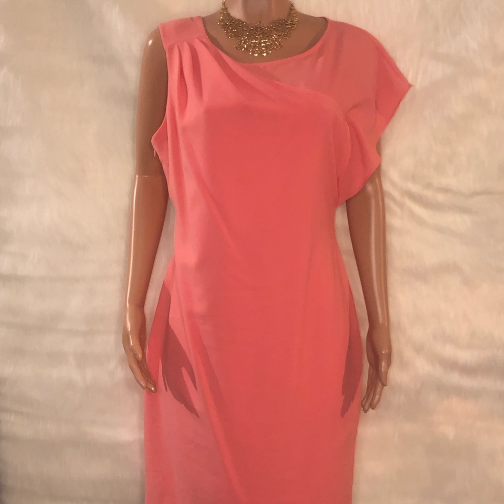 Calvin Klein Pink One Shoulder Dress